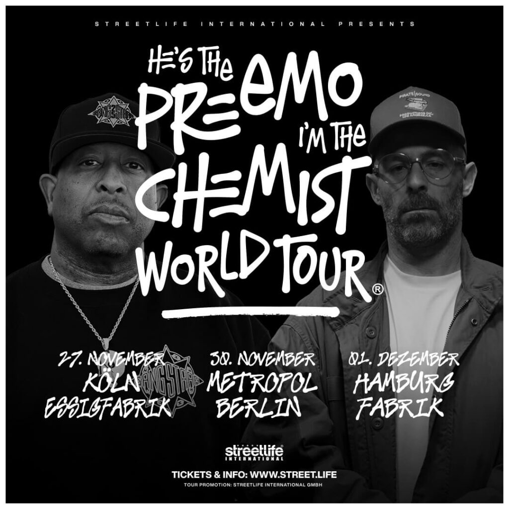 DJ Premier & The Alchemist auf gemeinsamer Tour präsentiert von Streetlife International